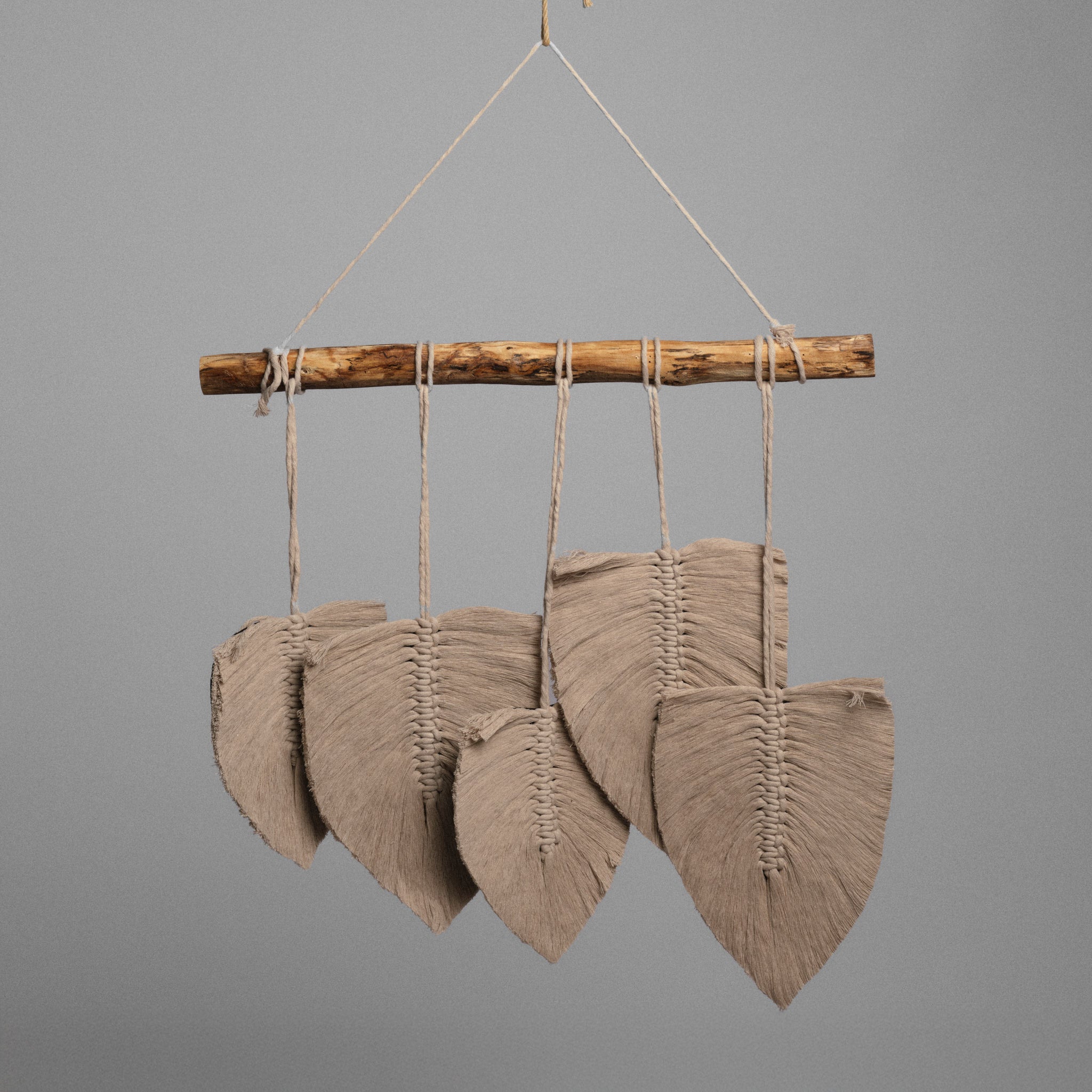 Decorațiune perete macrame handmade Leaf Bej