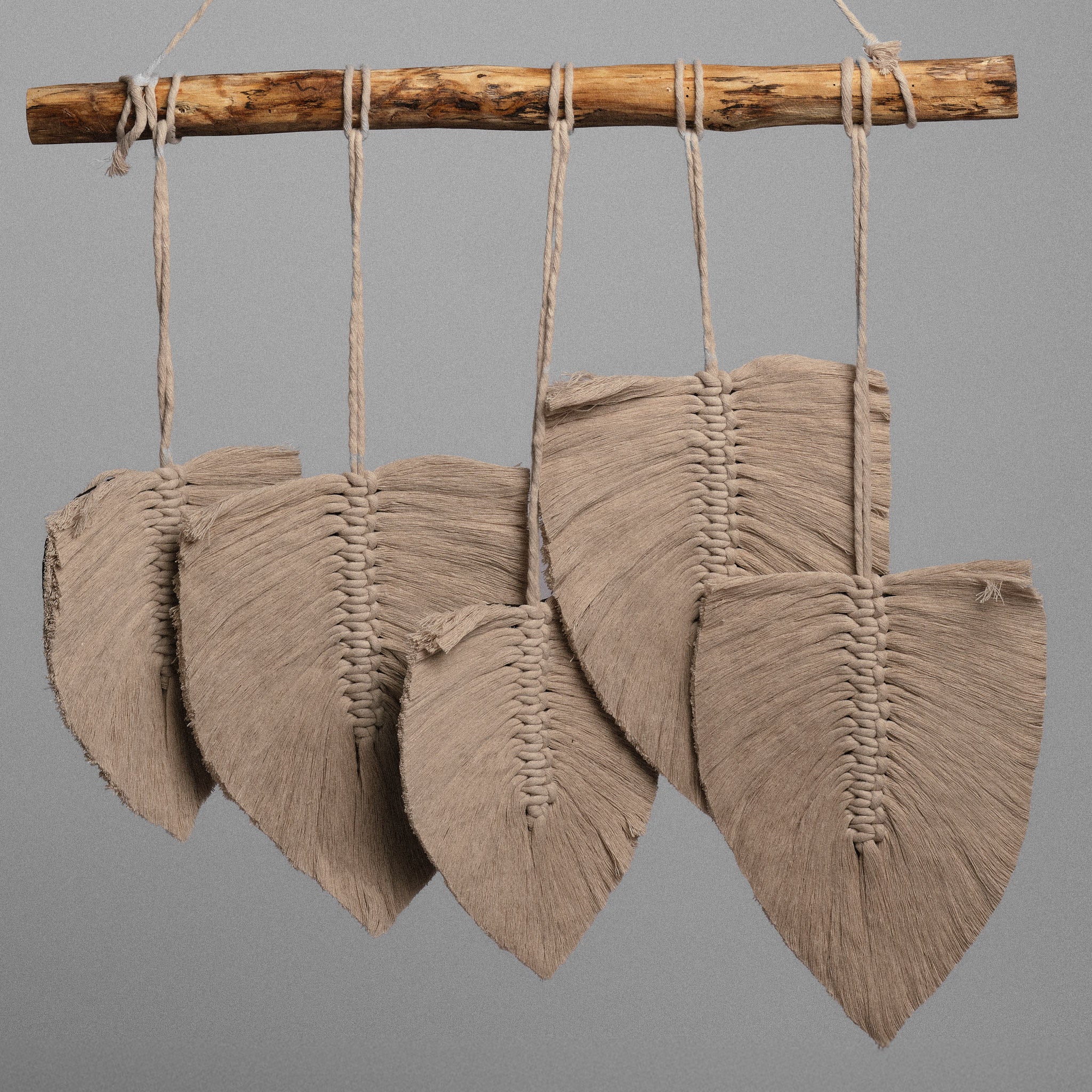 Decorațiune perete macrame handmade Leaf Bej