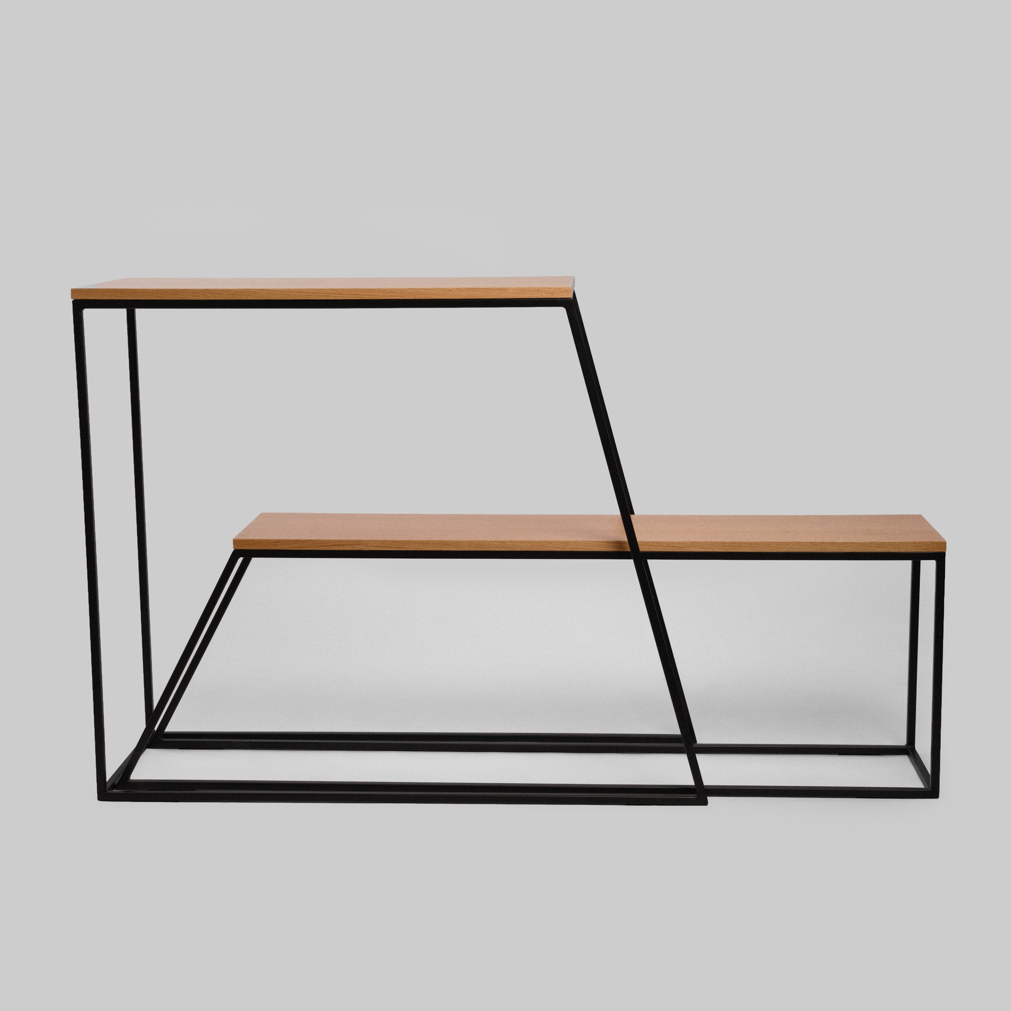 Consolă 2 piese din furnir stejar Kado