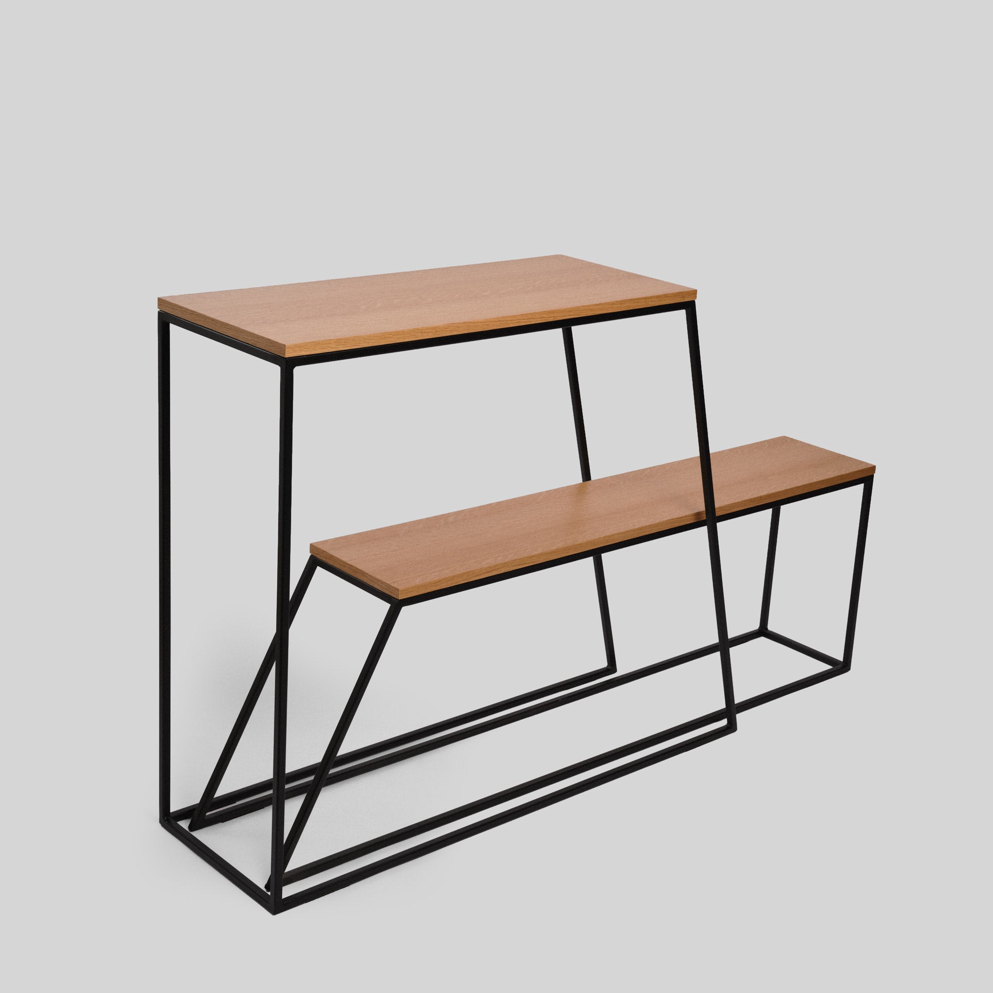 Consolă 2 piese din furnir stejar Kado