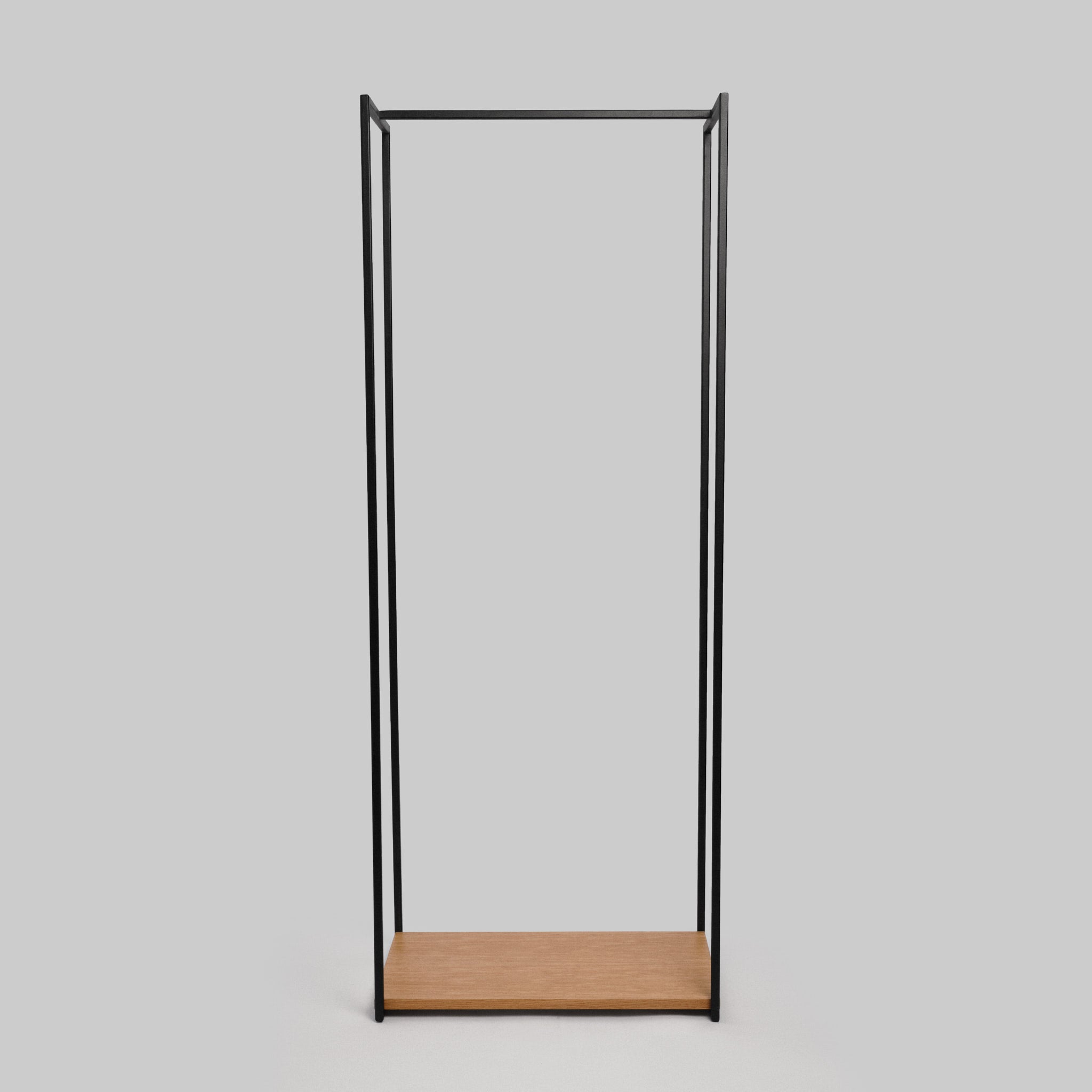 Suport pentru haine cu 1 raft din furnir stejar și metal Luft