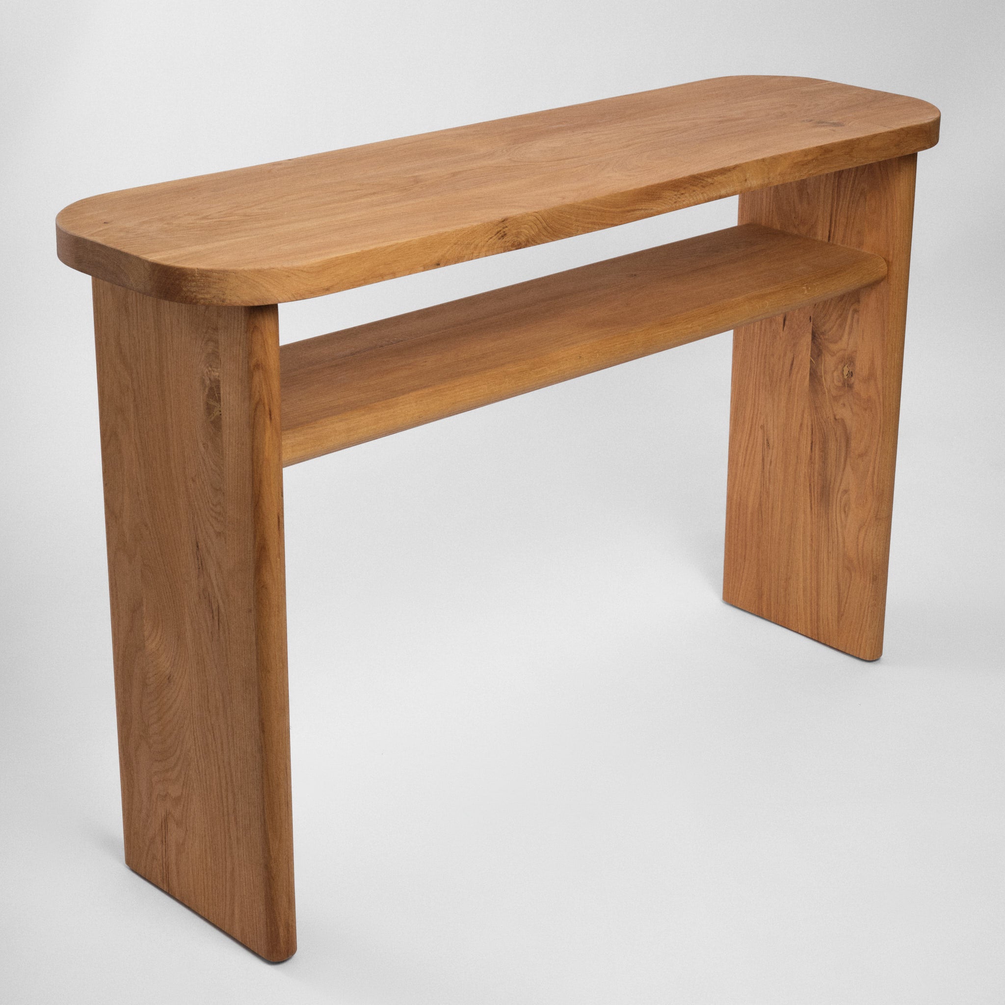 Consolă lemn masiv cu raft Taen