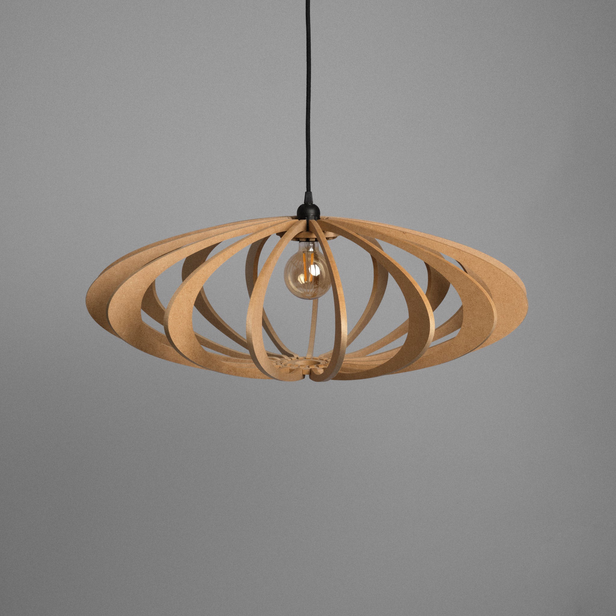 Lustră din fibre naturale de lemn Rolling