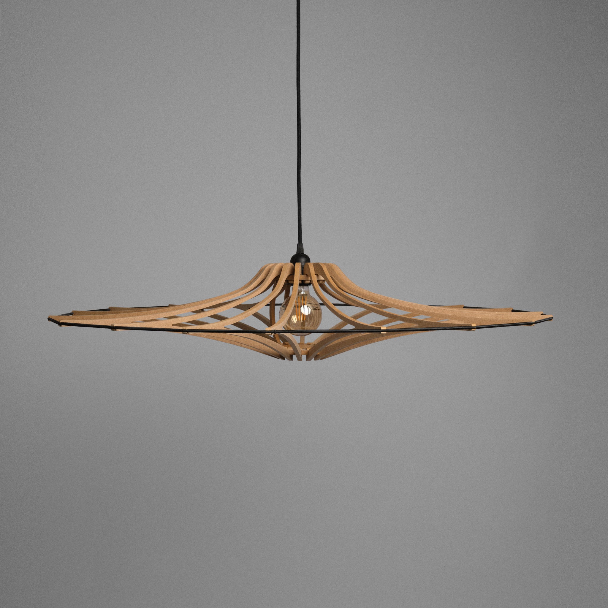 Lustră din fibre naturale de lemn Singing