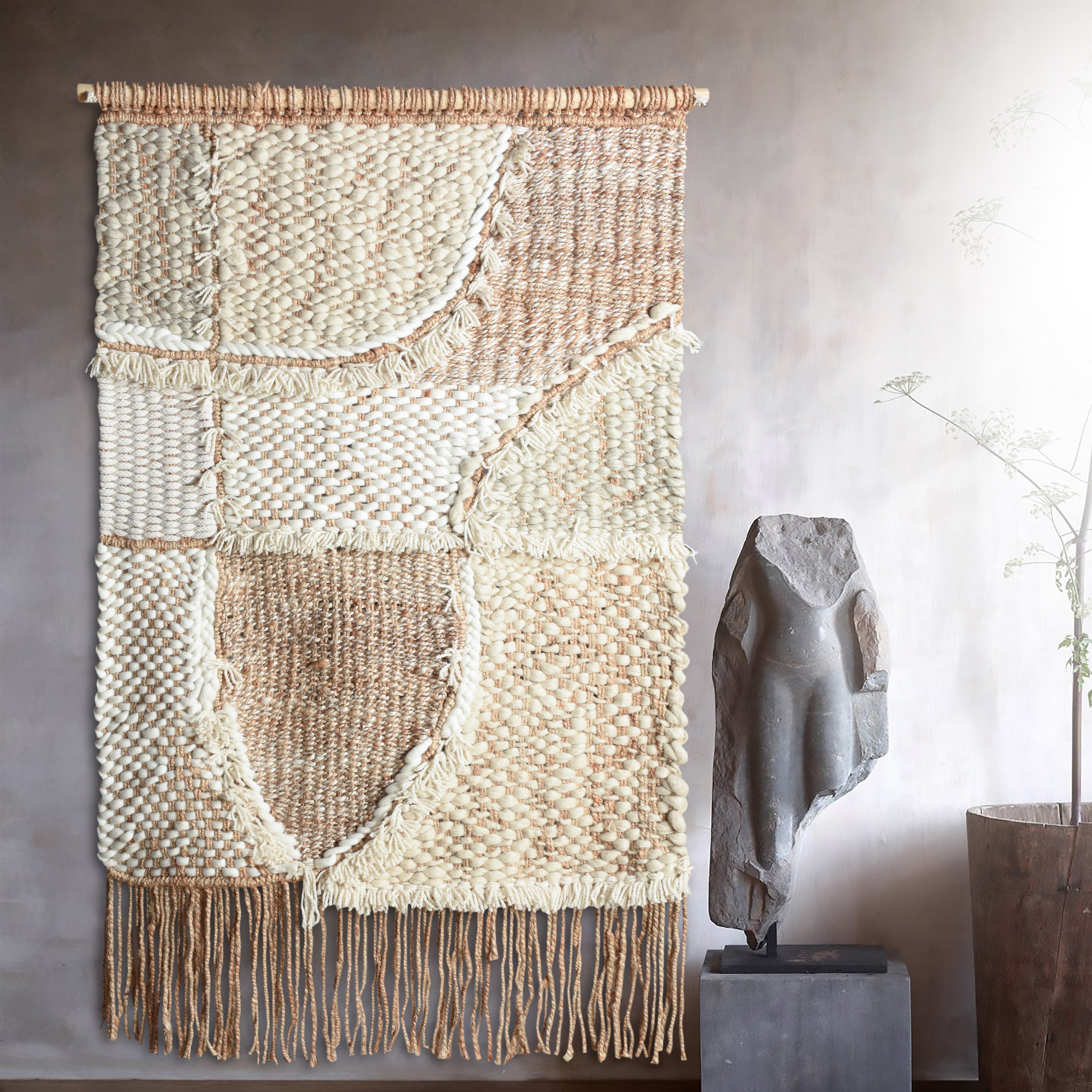 Decorațiune perete handmade din fibre naturale Enua