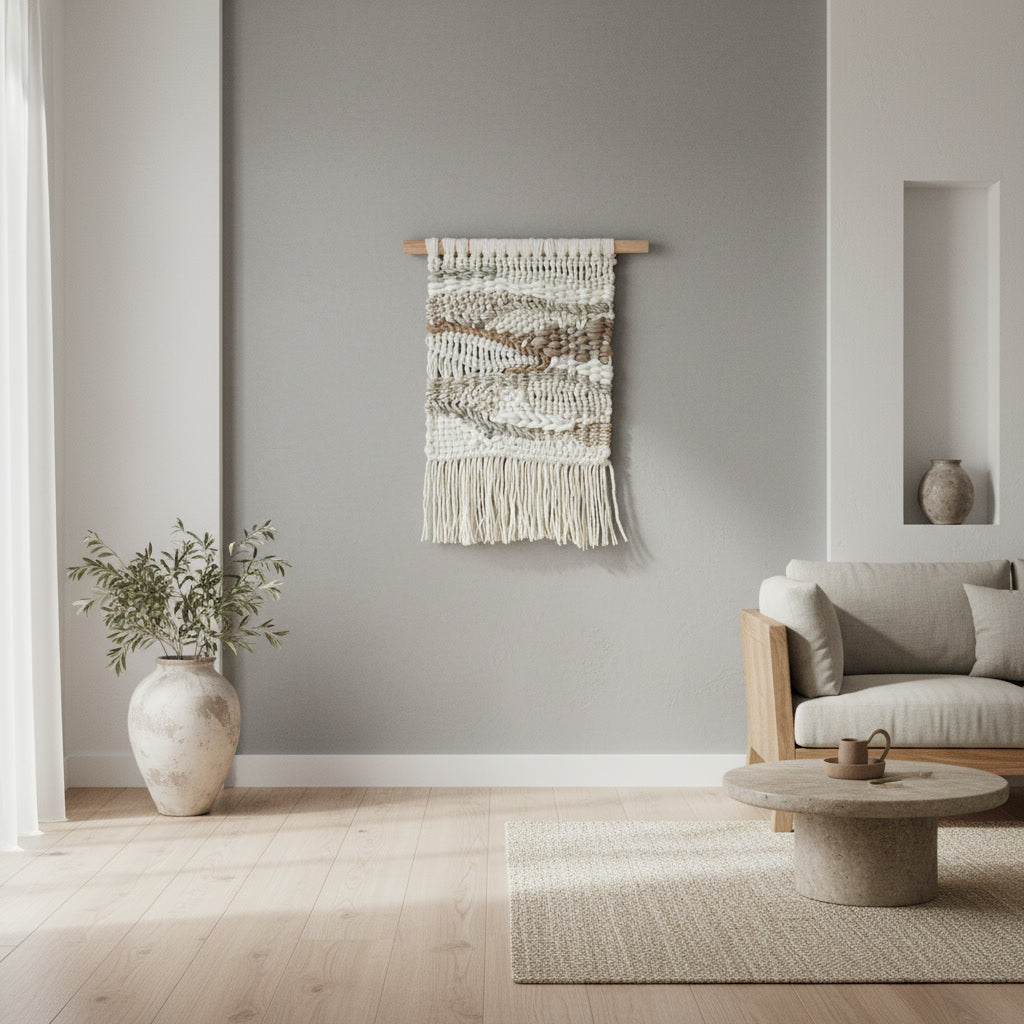 Decorațiune perete handmade din fibre naturale Saraid