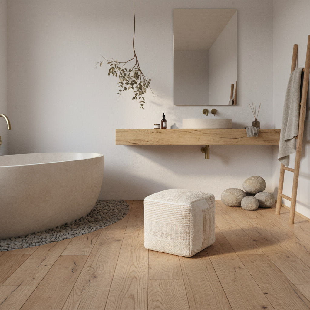 Taburet handmade din fibre naturale Zuma