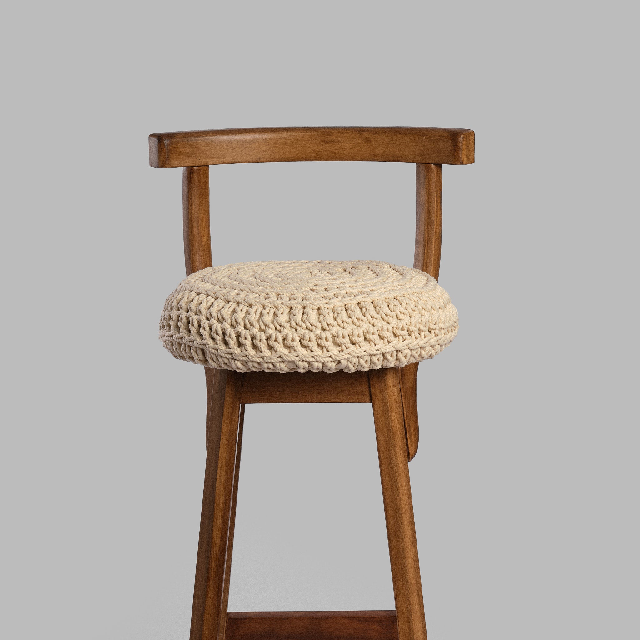 Scaun bar lemn & textil cu spătar Loft