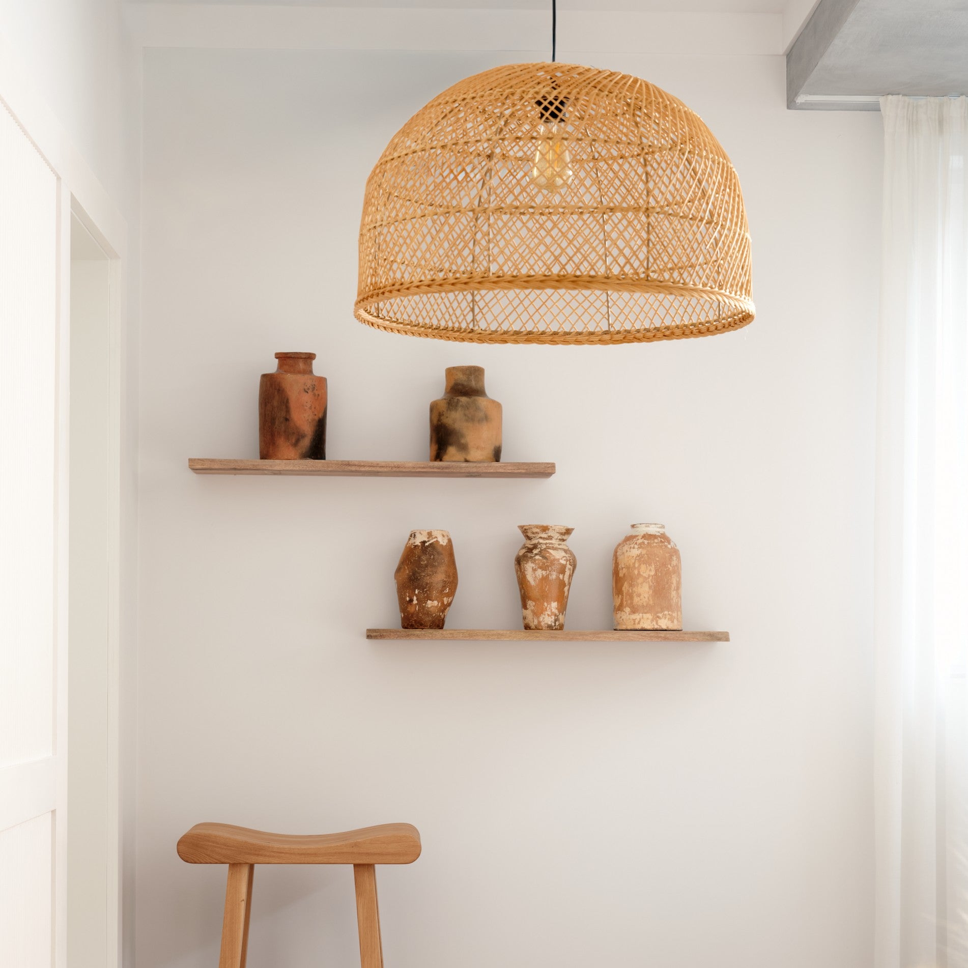 Lustră handmade din ratan Raya