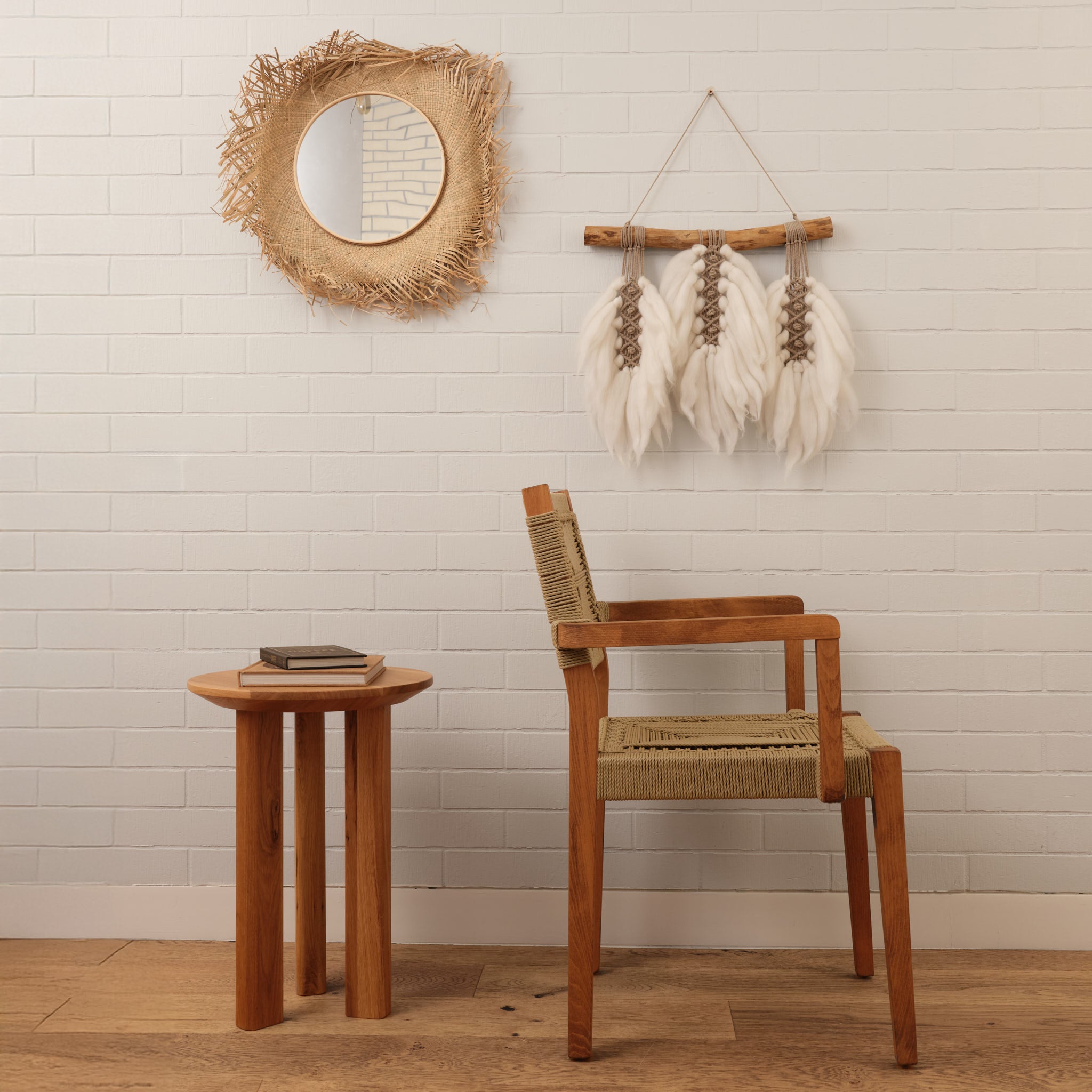 Oglindă rotundă fibre naturale Nami