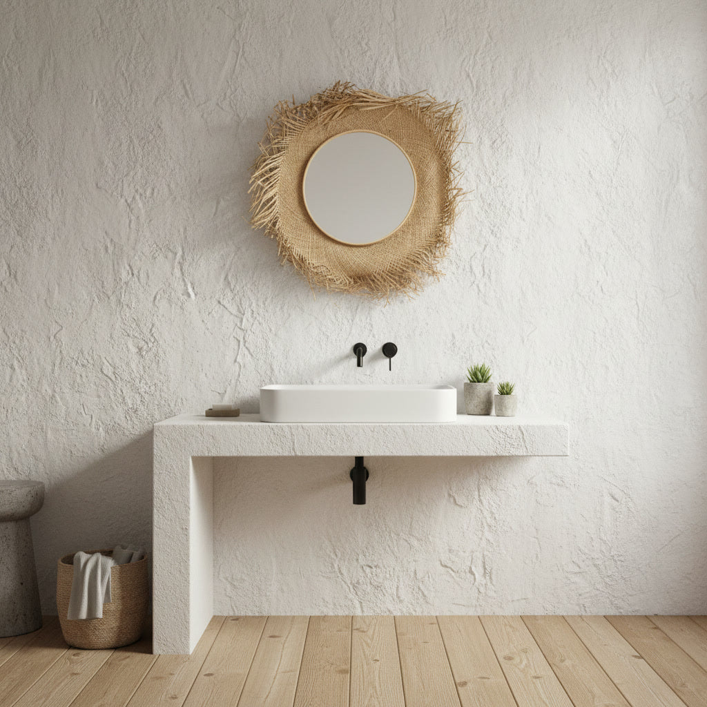 Oglindă rotundă fibre naturale Nami