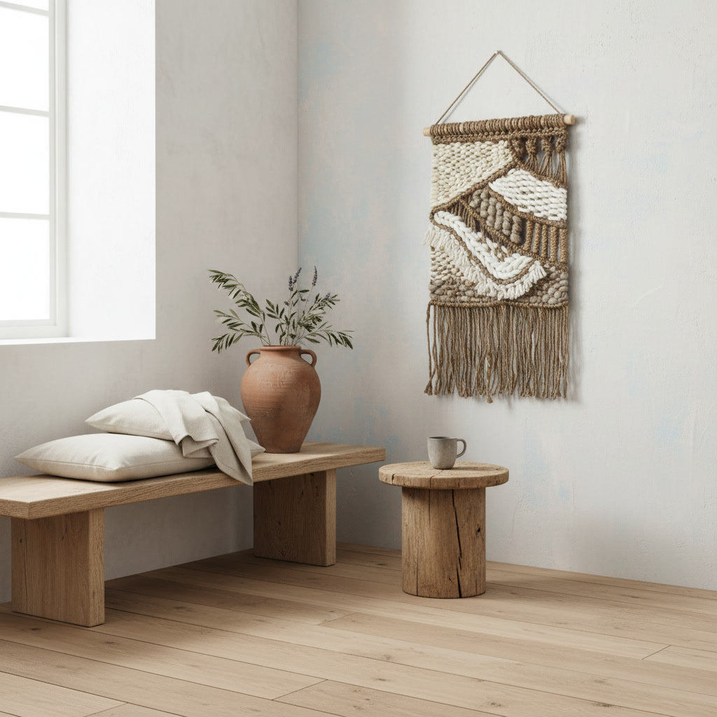 Decorațiune perete handmade din fibre naturale Lafeva