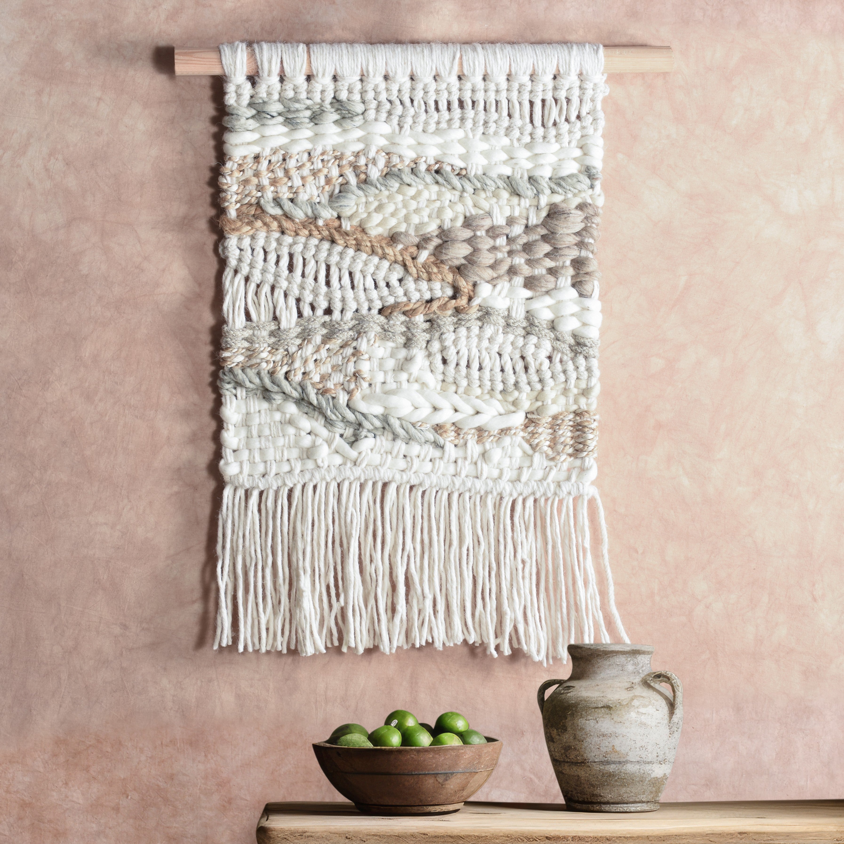 Decorațiune perete handmade din fibre naturale Saraid