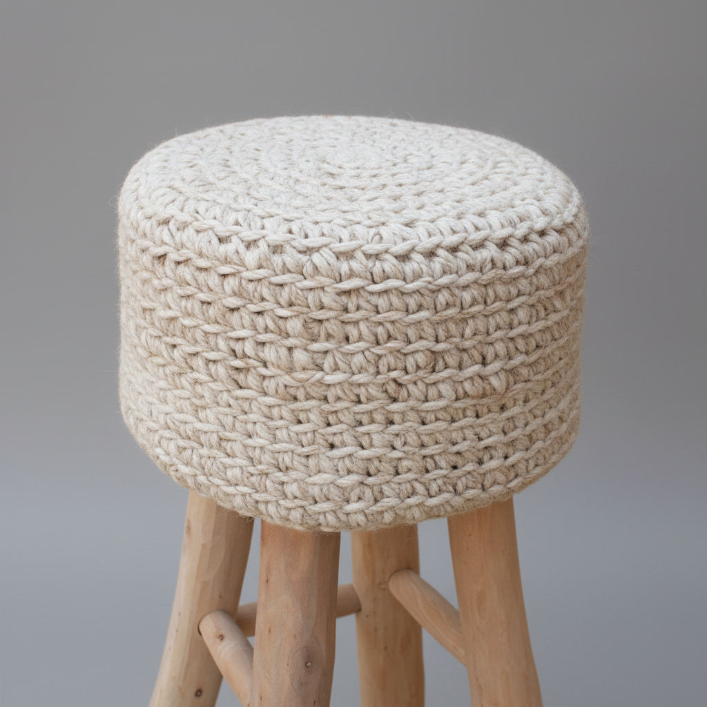 Scaun handmade din lemn și fibre naturale Atik