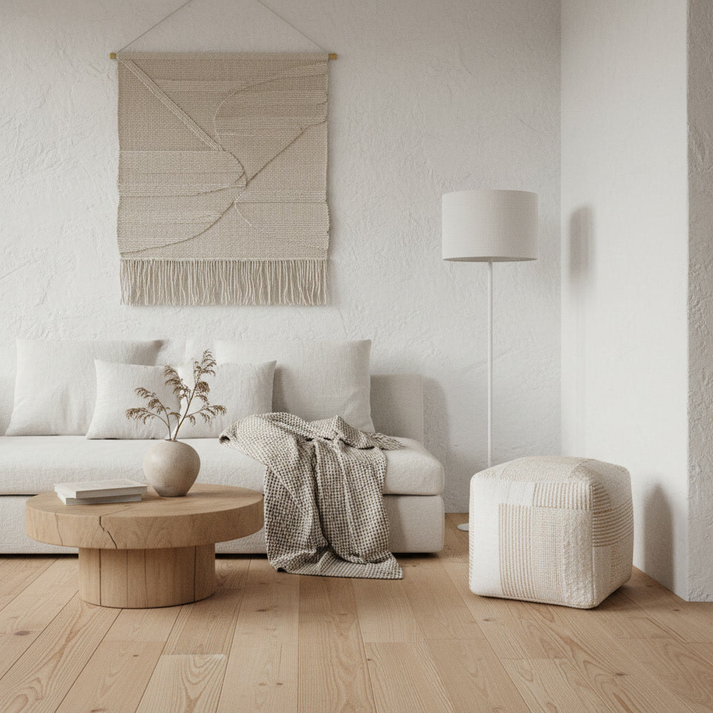 Taburet handmade din fibre naturale Zuma