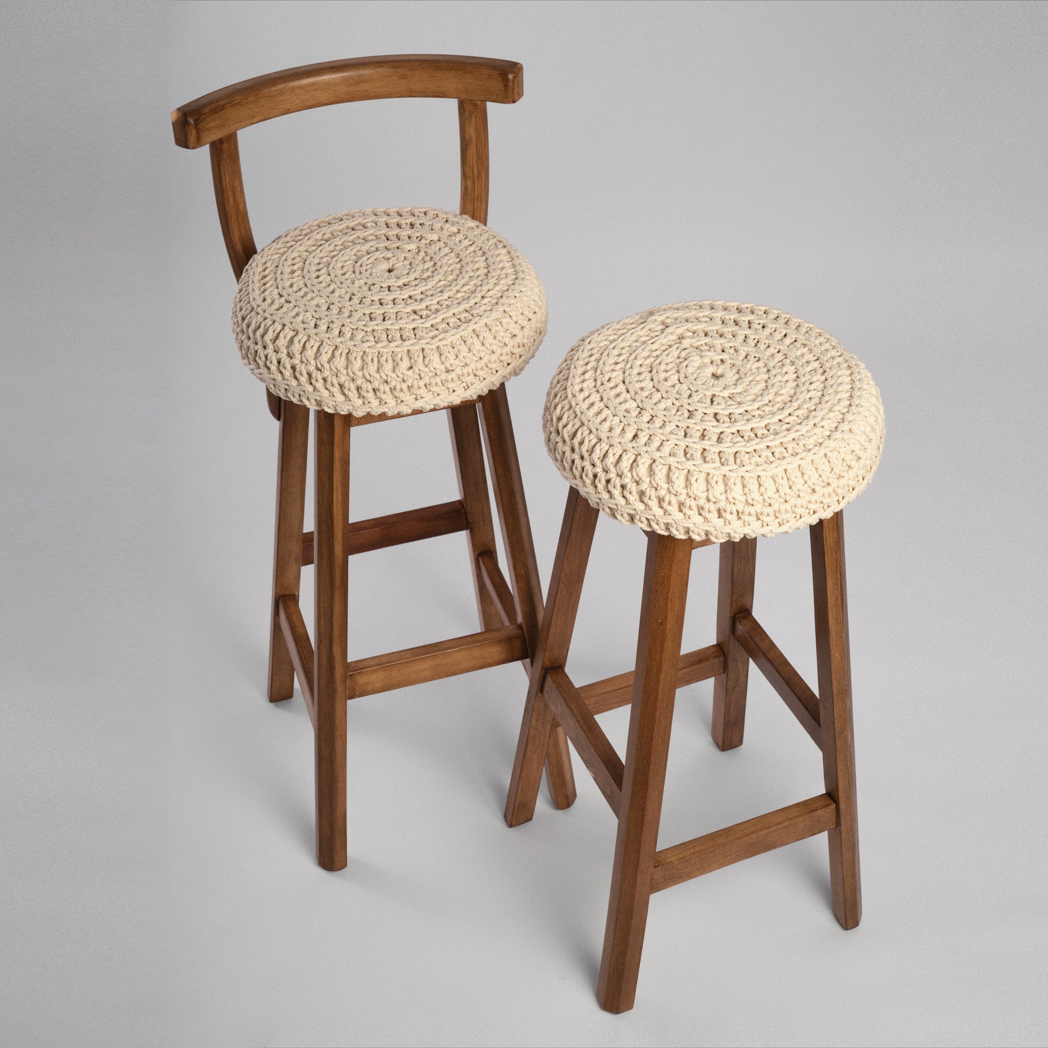 Scaun bar lemn & textil cu spătar Loft