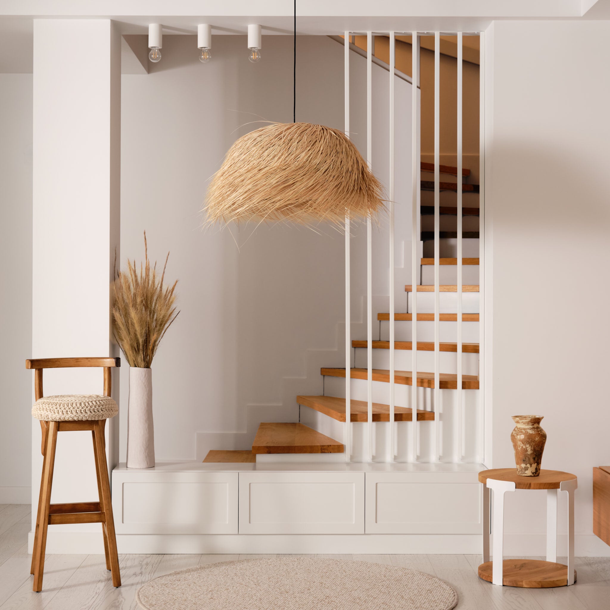 Scaun bar lemn & textil cu spătar Loft